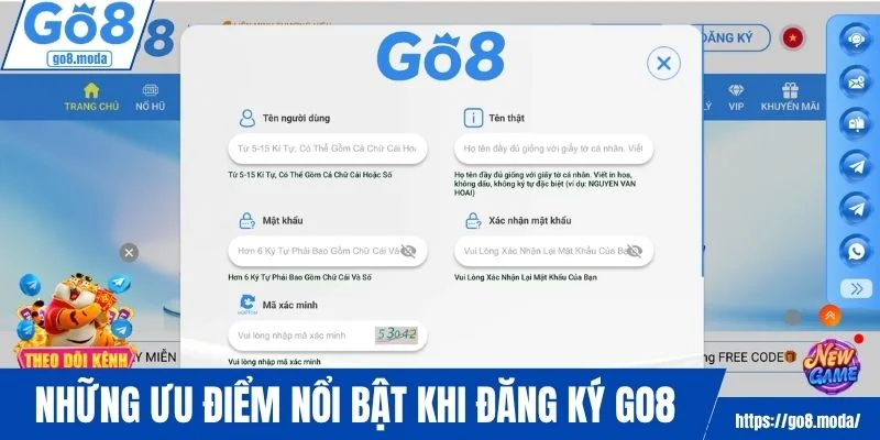 Những ưu điểm nổi bật khi đăng ký GO8